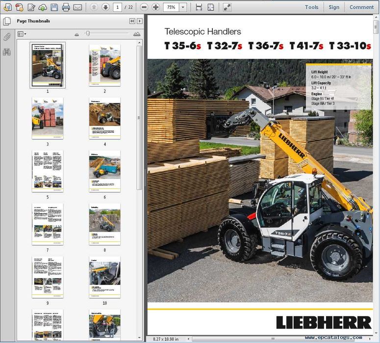 SERWISOWY KATALOG Liebherr Lidos 2022 Maszyny Budowlane Dźwigi Koparki