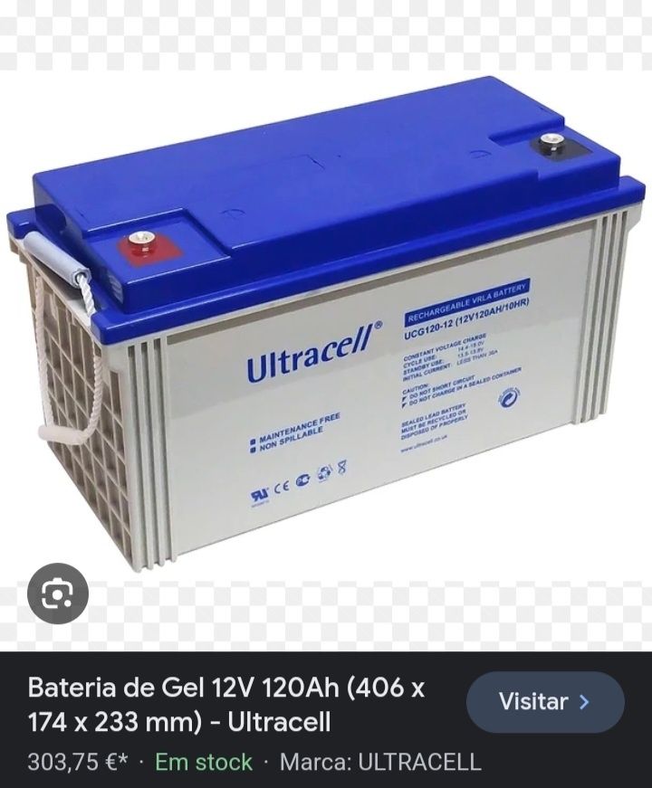 Bateria de Gel 120Ah - semi nova