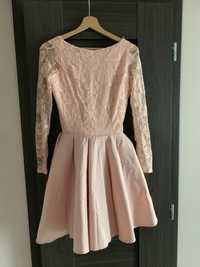 Sukienka LOU różowa koronka rozmiar S nowa rozkloszowana