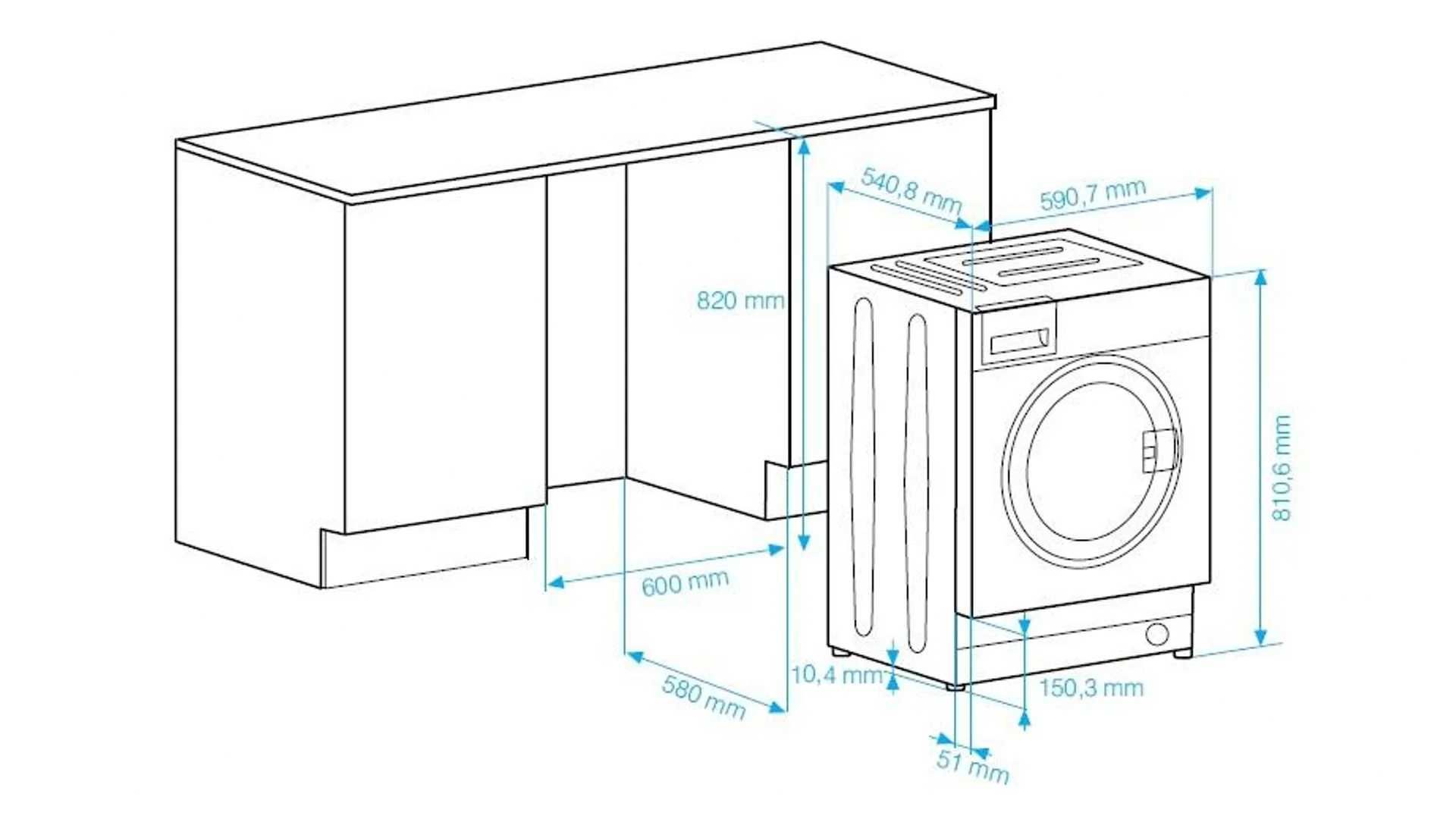 Pralka BEKO pod zabudowę / pod blat / 7 kg / 1200 obr. / klasa A+