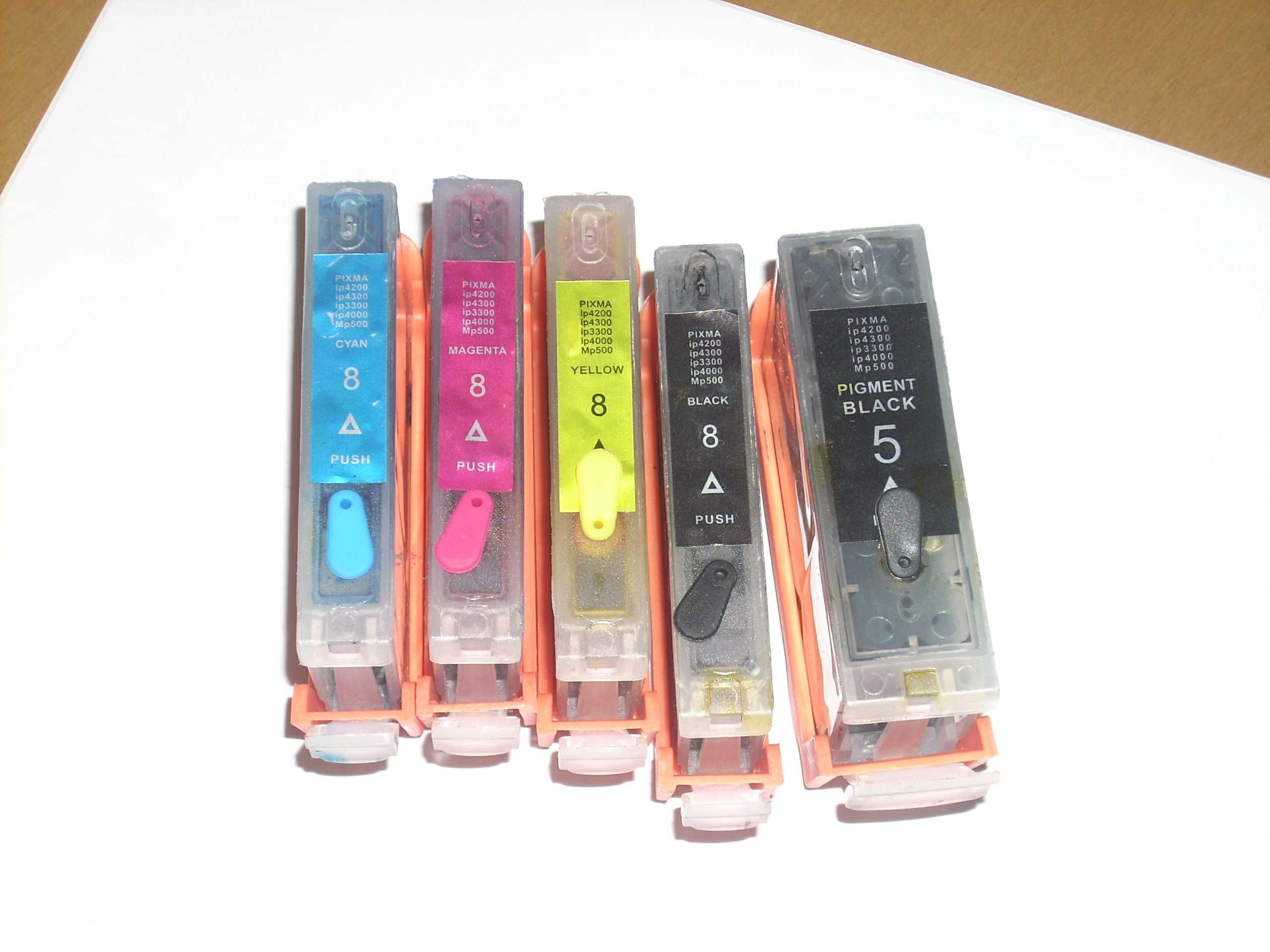 Tusze do drukarki Canon IP4500 wieczne chipy PGI 5 x 1 CLI 8 x 4