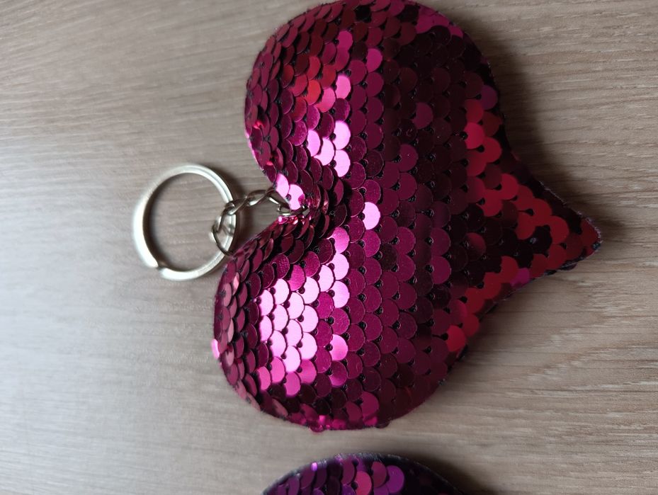 Breloczek serce para cekiny shine blyszczace