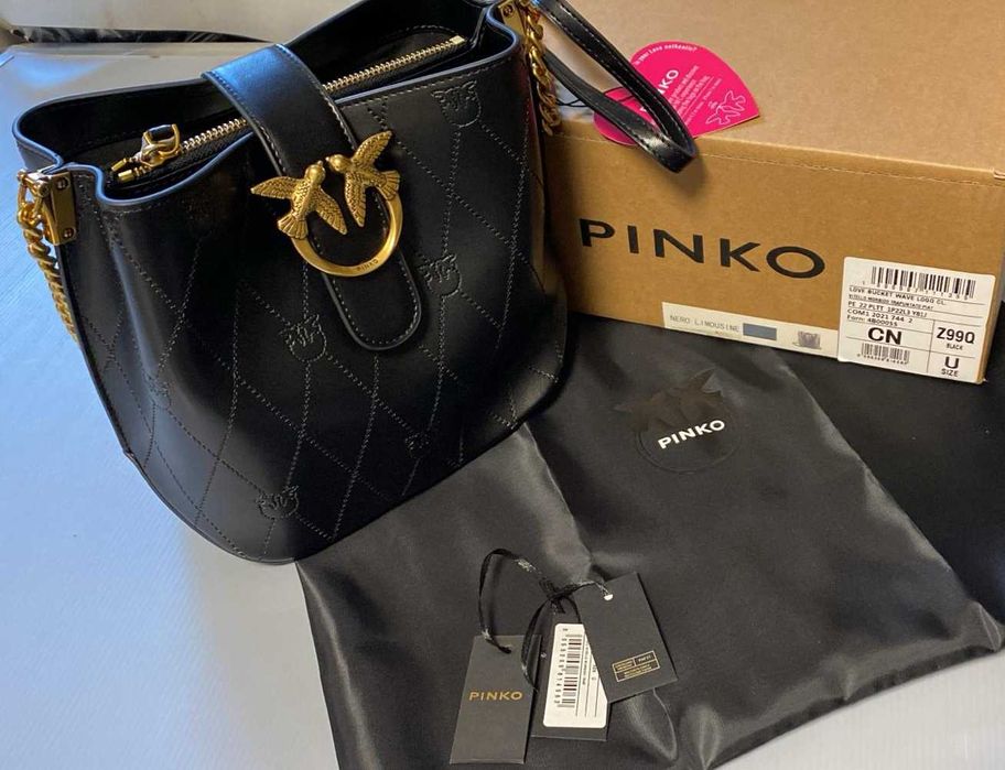 torebka pinko love one bucket wave czarna