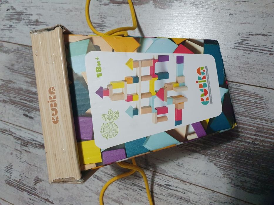 Дерев'яний конструктор Cubika на 50 дет. +в подарунок машинка Кубіка