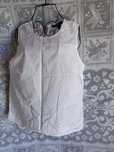 Blusa de senhora, algodão com bordado inglês, sem mangas