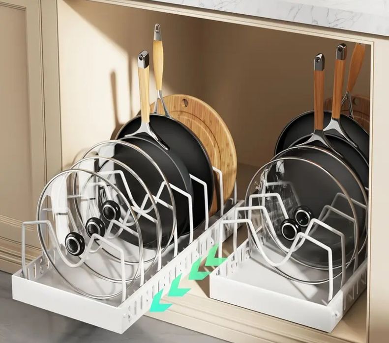 Conjunto de 2 Organizadores para Utensílios e Frigideiras – Práticos e