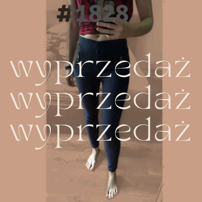 Spodnie rurki S/36 materiał bez metki gumka w pasie rozciągliwe #1828