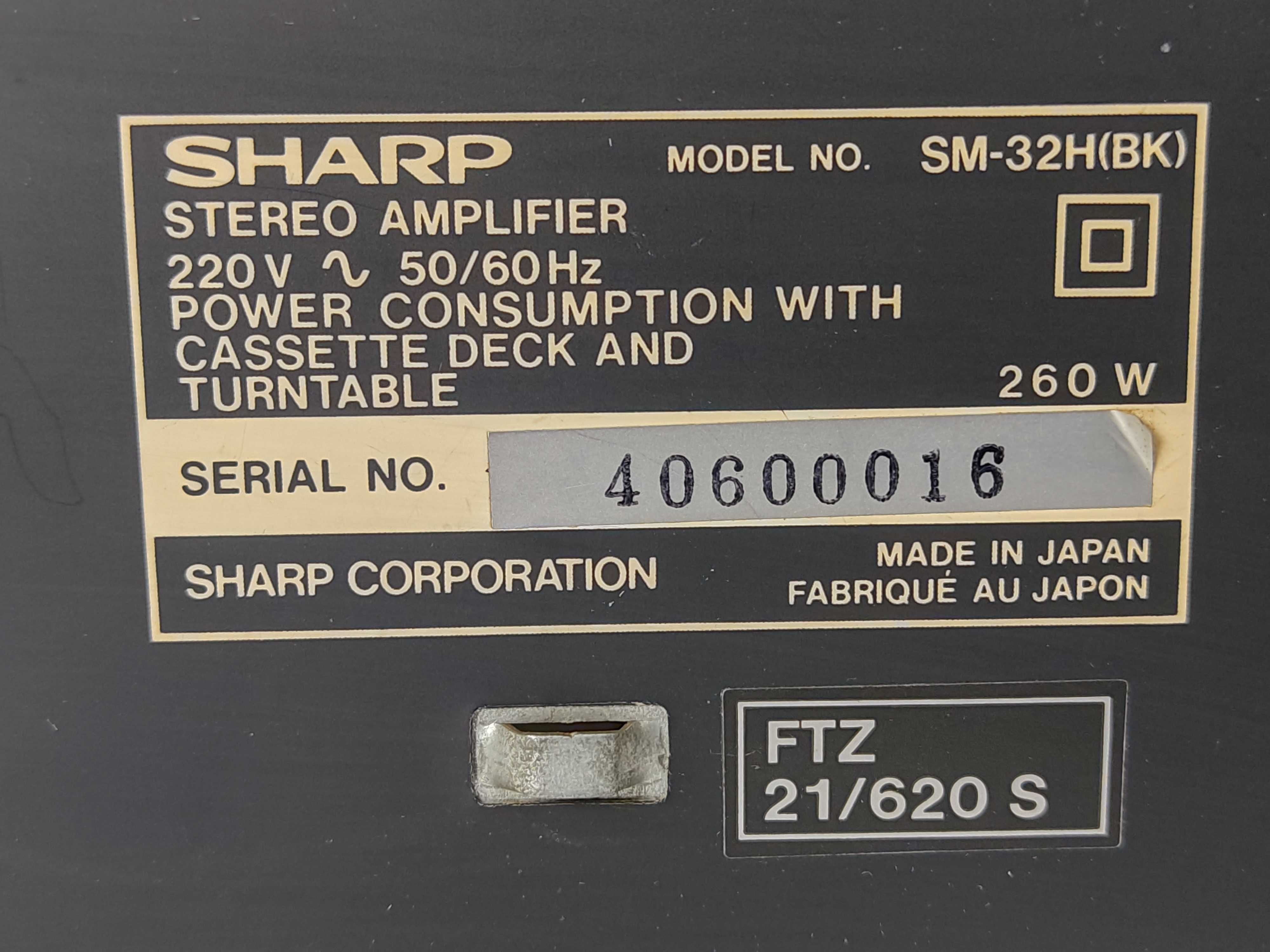 Wzmacniacz SM 32h bk 260W Sharp Equalizer Japan 4ohm tuner