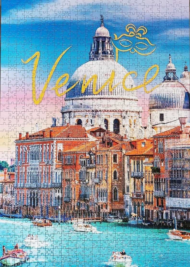 Puzzle Trefl 1000 Złota Wenecja+ farbka, pędzelek