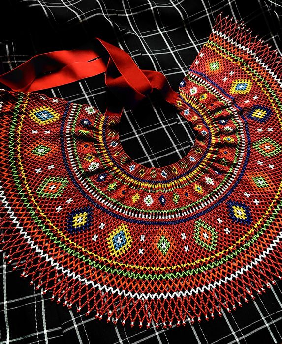 Криза, кольє, силянка, кривулька, виріб з бісеру, етно виріб