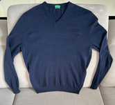Sweter -62 % United Colors Of Benetton XL wełna, granatowy.