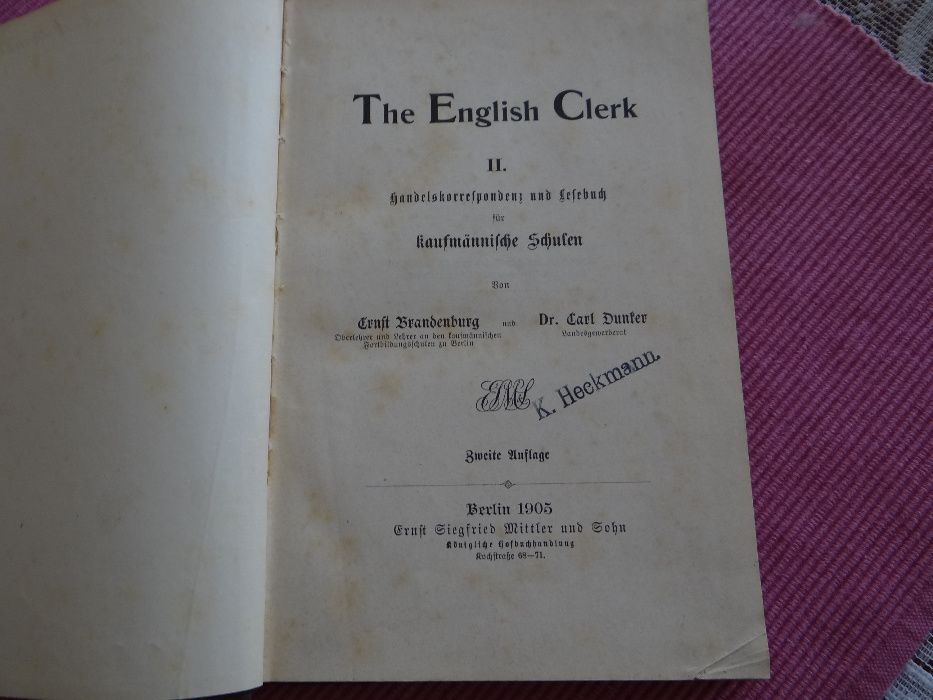 Książka z 1905 r: "The English Clerk" cz.II