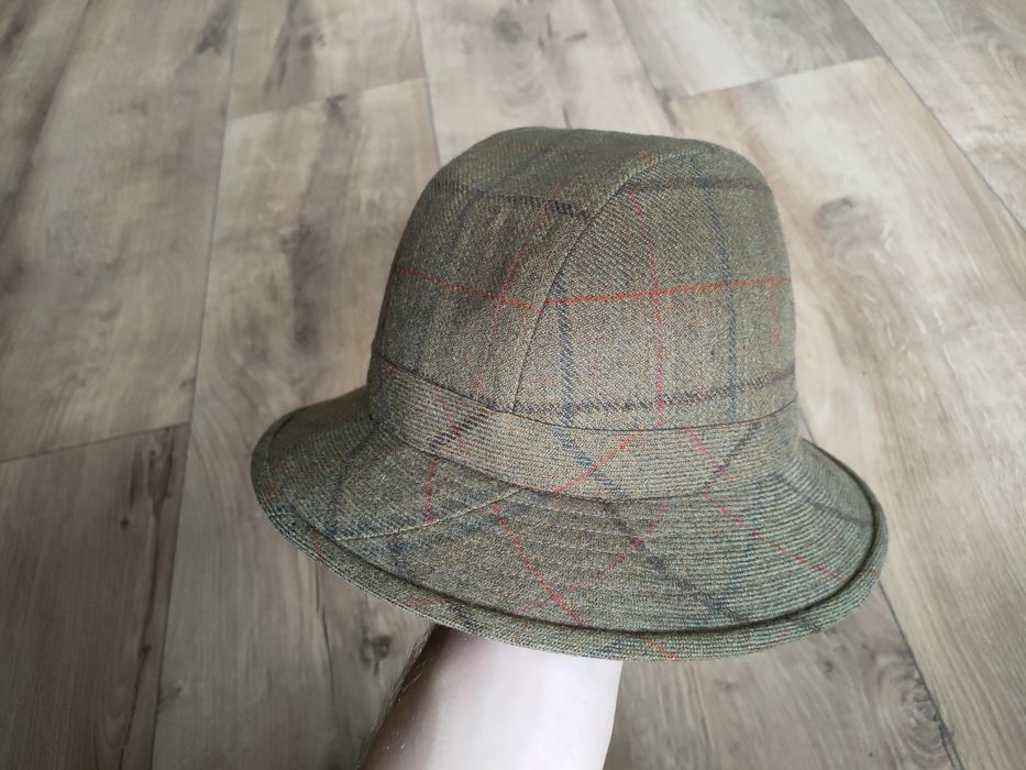 Kapelusz myśliwski wełniany w kratkę męski r. M