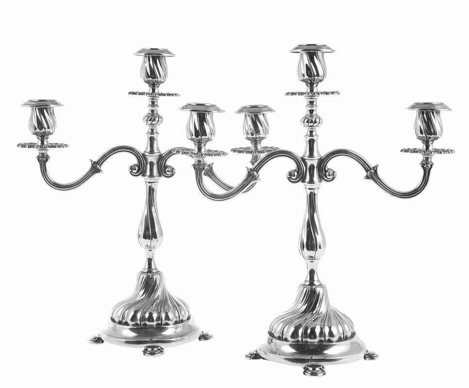 Par de Candelabros de Quatro Lumes Art -Deco