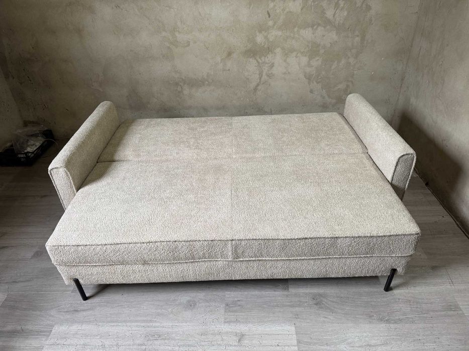 Skandynawska kanapa Kopenhaga tkanina boucle baranek funkcja spania