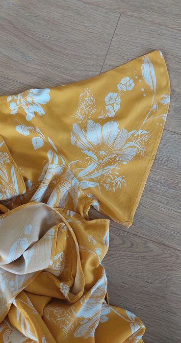 BPC Bonprix Collection r.42-44 długa maxi sukienka żółta w kwiaty