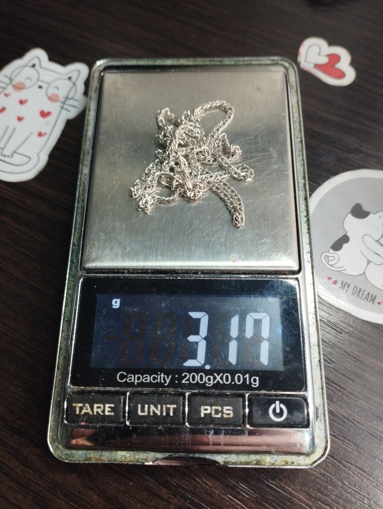 Серебряная цепочка 45 см 3.17 грамма