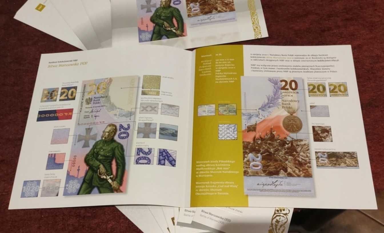 Folder EMISYJNY Banknot 20 zł Bitwa Warszawska Józef Piłsudski NOWE