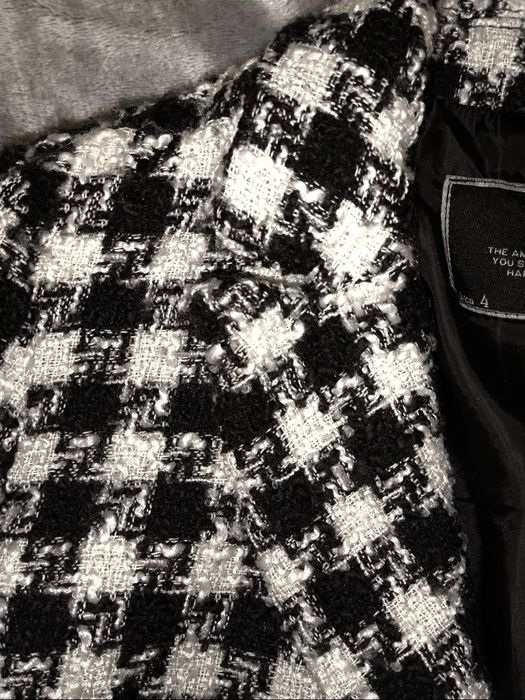 Укорочений піджак жакет в стилі олд мані. Твід (розмір XS-S)