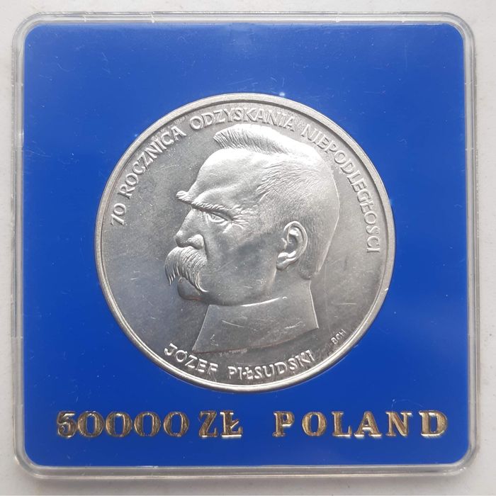 50 000 zł 70 Rocznica Odzyskania Niepodległości Józef Piłsudski 1988