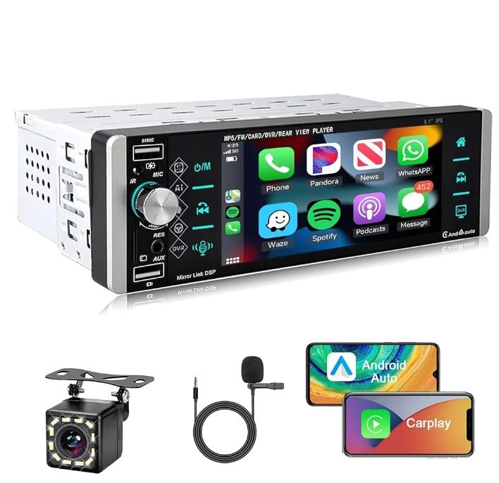 Автомагнітола 1din CarPlay _ AndroidAuto