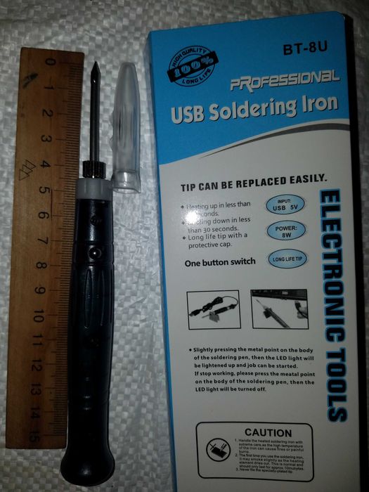 USB паяльник від павербанки 5В 8 Вт змінне жало