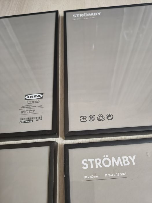 Ikea Stromby 30x40cm, ramki aluminiowe 9szt.