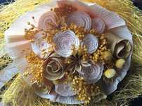 Ramo flores amarelas artificial decorativo