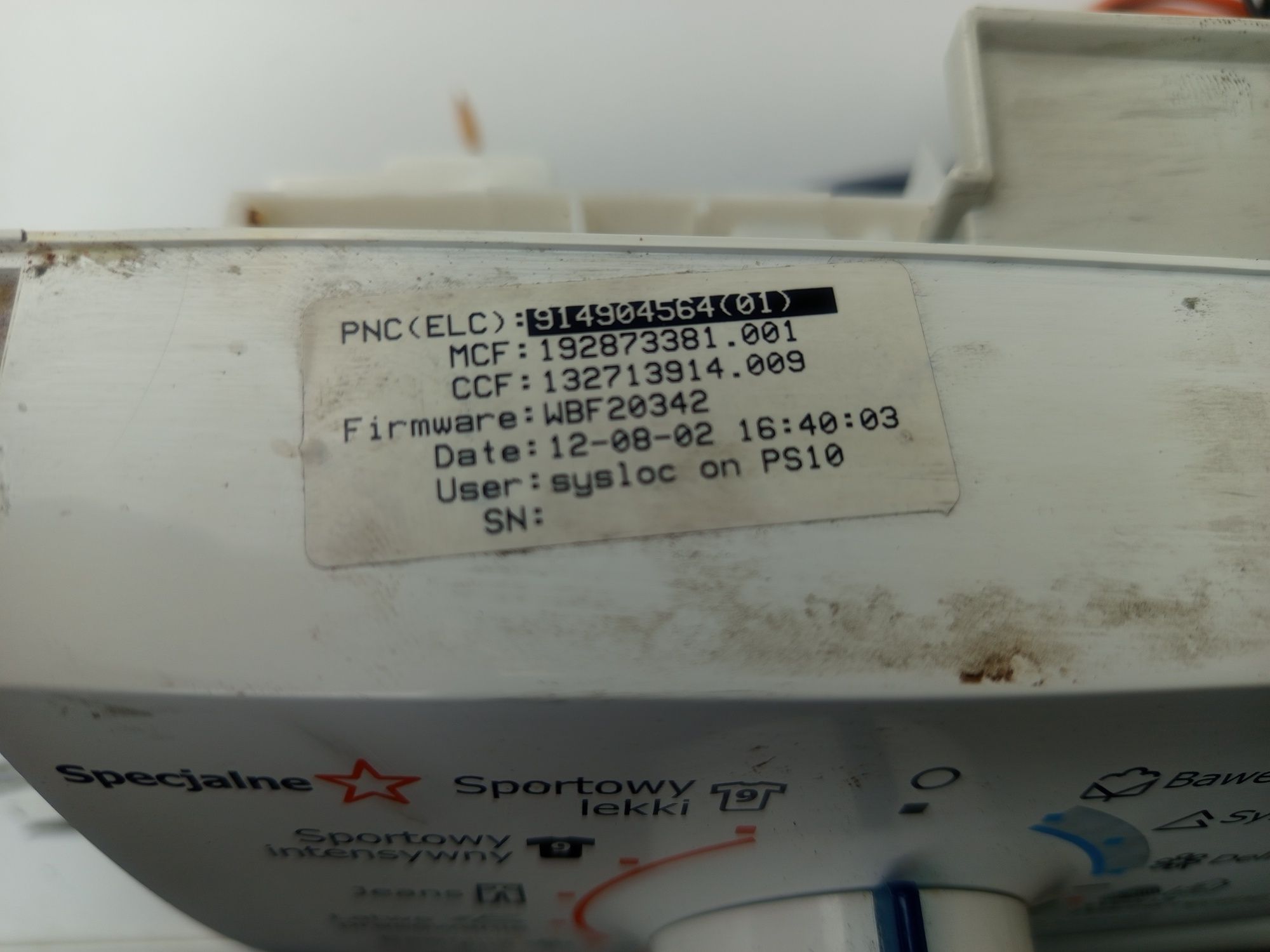 Programator pralki Electrolux EWF106417W