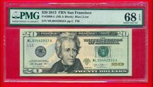 Nota 20 Dollares 2013 - Superb Gema 68 - FRN San Francisco