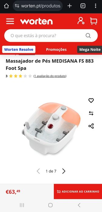 Massajador de pes medisana