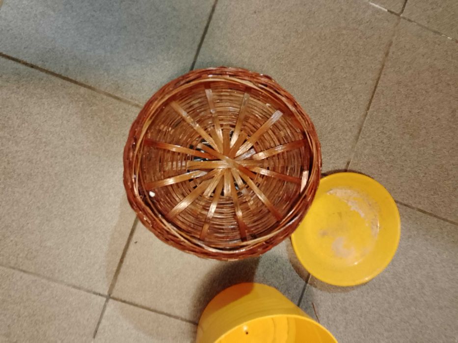 Osłonka na doniczkę wiklinowa 21x22cm z doniczka plastikową