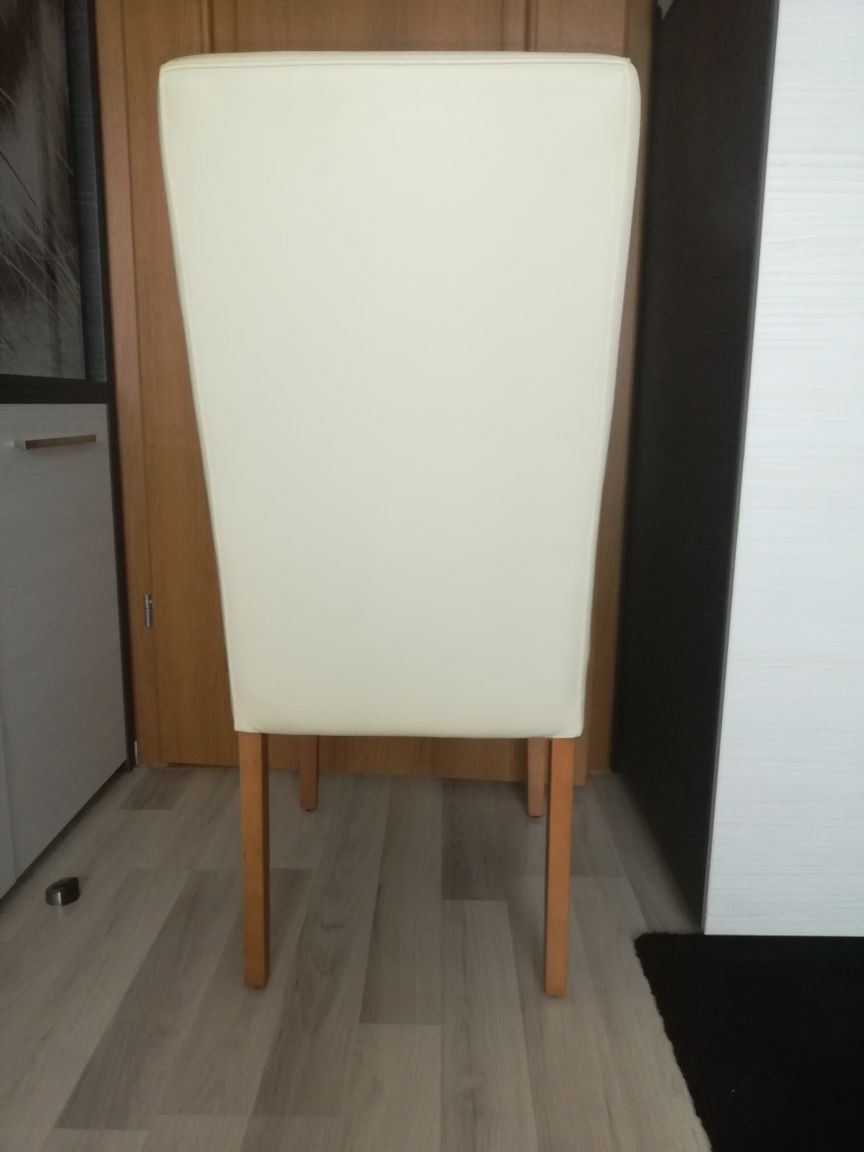 Krzesło, krzesła skórzane, skóra naturalna, kremowy, kremowe.