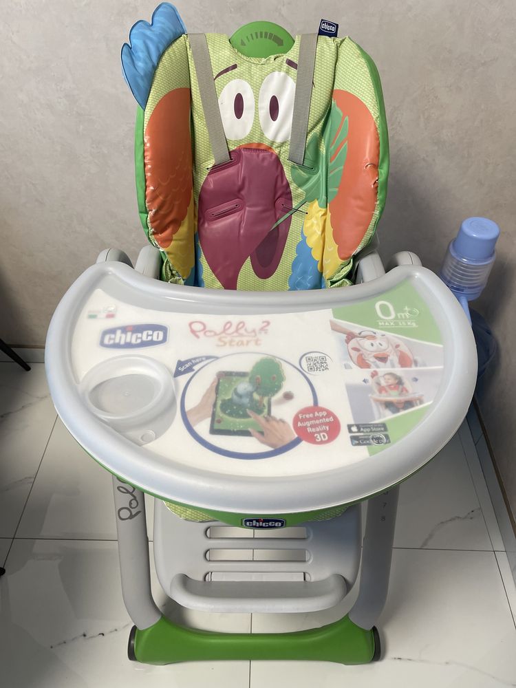 Стільчик для годування Chicco Polly 2 Start, 4-х колісний