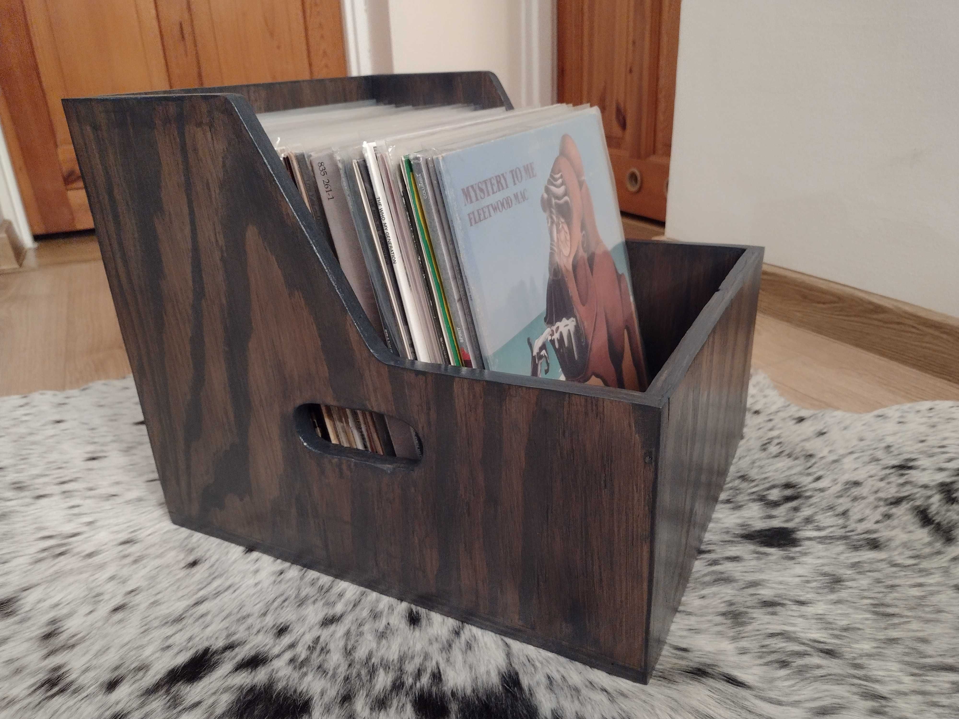 Skrzynka ze sklejki na płyty winylowe na winyle box segregator pudło