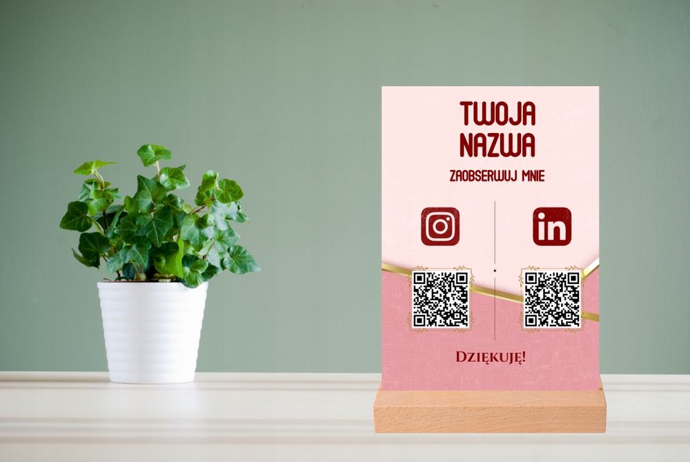 Tabliczka Statuetka Personalizowana dla firmy Twoja Nazwa kody qr