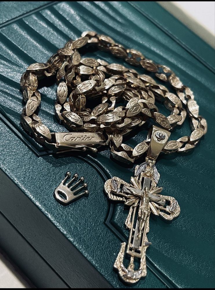 Złoty Łańcuch Cartier Z Krzyżem