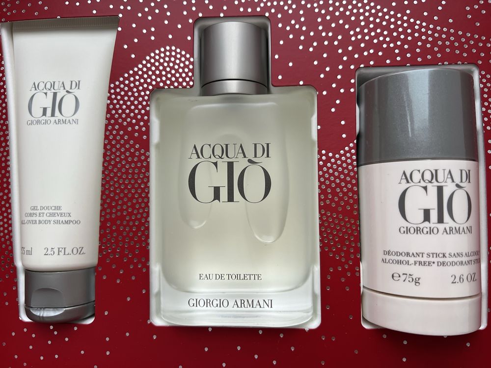 Подарочный мужской набор Armani Acqua di Gio. Аромат и дезик.