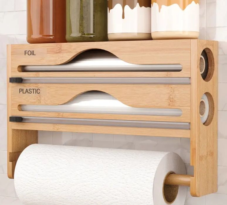 Бамбуковий кухонний органайзер. Для фольги, плівки, рушників, тд.