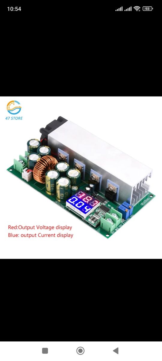 DC-DC понижающий преобразователь напряжения IN=12-80v/OUT=2,5-50v,25A.