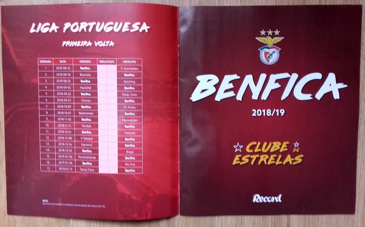 Record Clube de Estrelas Caderneta completa Benfica Sporting p/ colar