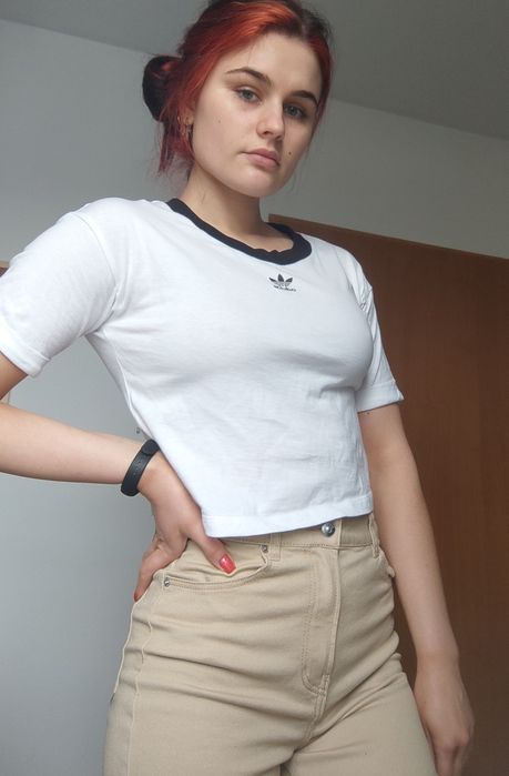 Biała koszulka t-shirt adidas xs