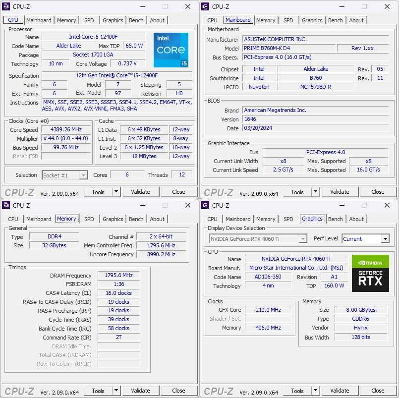 ИГРОВОЙ ПК! 12400F / B760 / 32Gb / 256Gb + 2Tb / RTX 4060 Ti