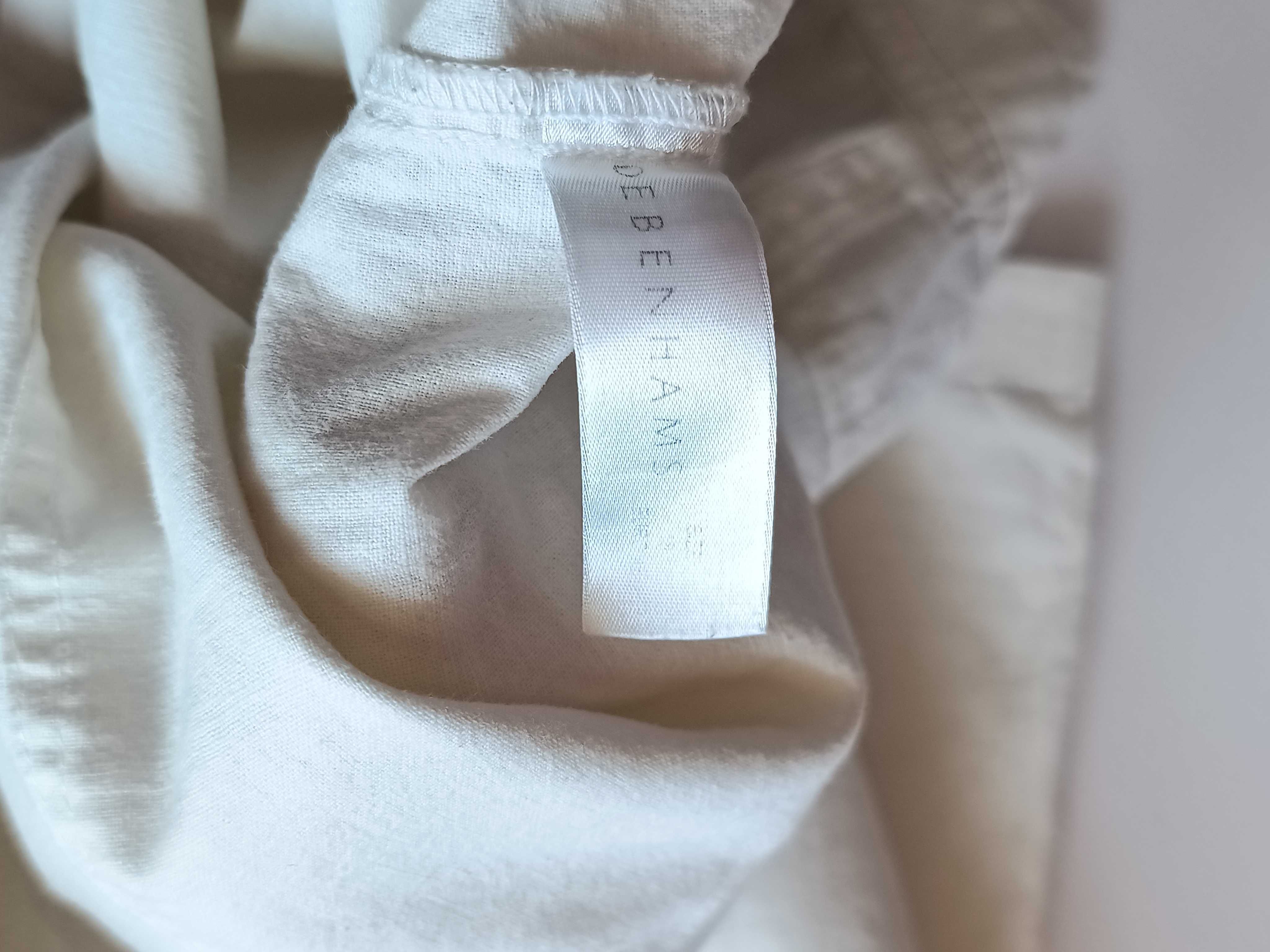 Białe spodnie chinosy gładkie lniane bawełniane  Casual Club 46 3XL