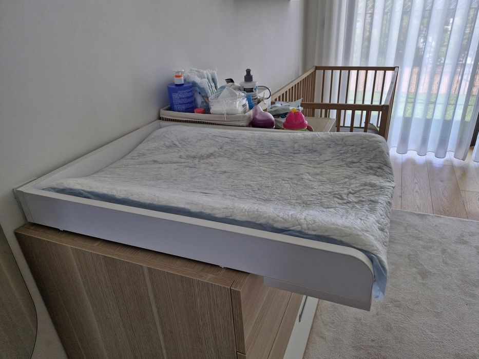 Trocador para cómoda branco + Colchão