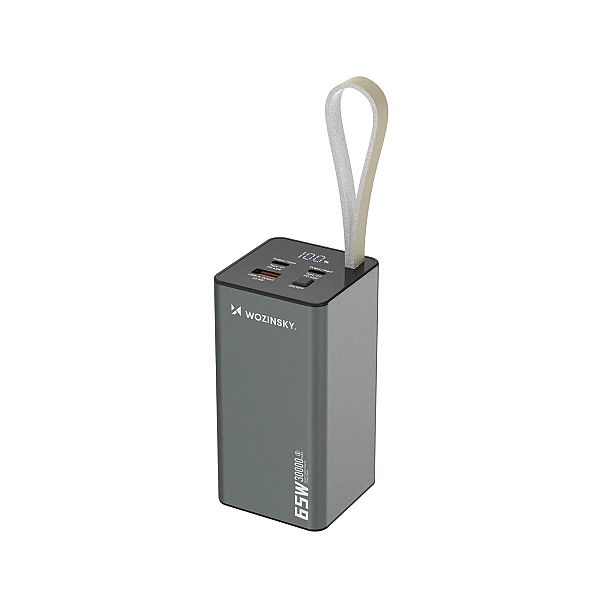 Powerbank Wozinsky K65+ 65W 30000mAh 2x USB-C, 1x USB-A 65W - czarny