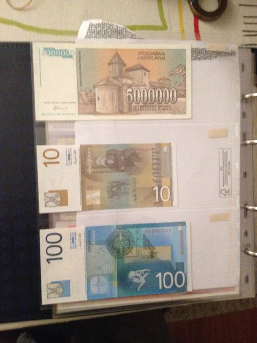 JUGUSLAVIA 14 Notas, 10 NÃO CIRCULADAS e 4 muito bom estado ver fotos