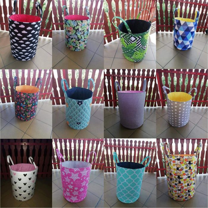 Bawełniany kosz na zabawki RÓŻNE WZORY