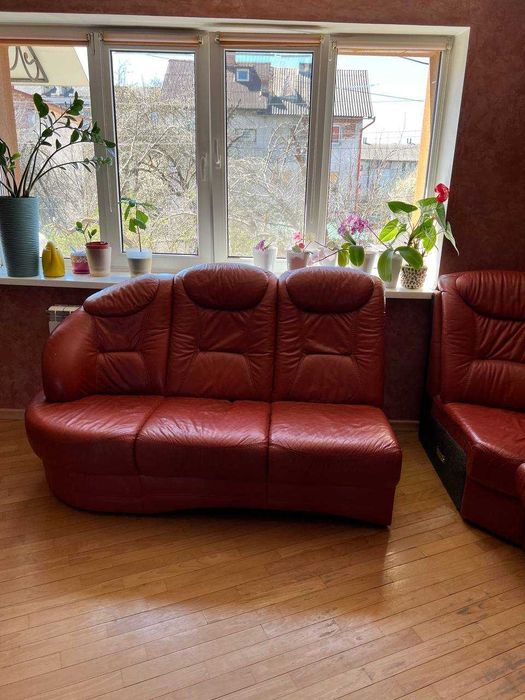 диван кутовий шкіряний з кріслом. Виробництво Німеччина. бренд Himolla