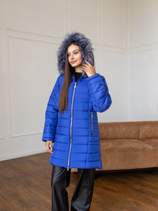 Зимова жіноча подовжена куртка-парка.  Розміри 42-60, різні кольори з